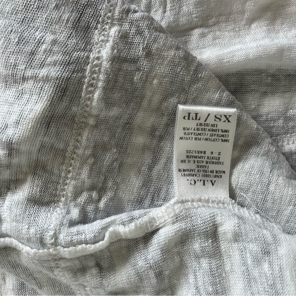 ALC sz XS Blue White Striped Tank Short Dress Cotton Linen - Picture 8 of 8